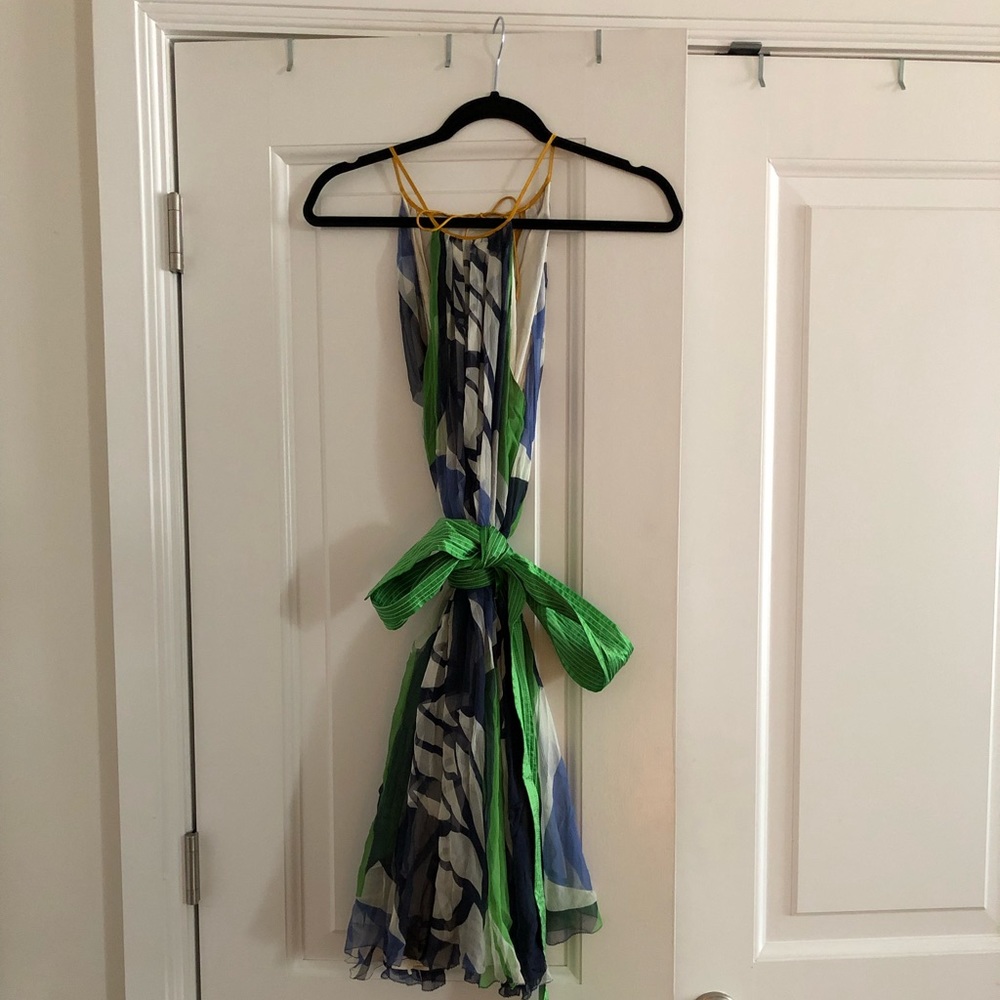 Flirty silk multi-color dress